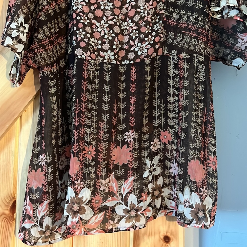 APT 9 Flowy Floral Boho Blouse, Size L - Picture 5 of 10